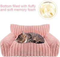 Cute Dog Couch for Medium Large Dogs, Dog Cat Couch Sofa - Small(24x18x10") / Pink - image 3