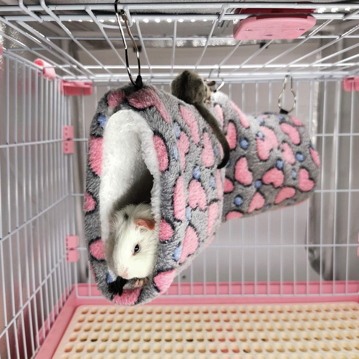 LEFTSTARER Guinea Pig Accessories Sugar Glider Cage Accessories - Grey / Heart - image 3