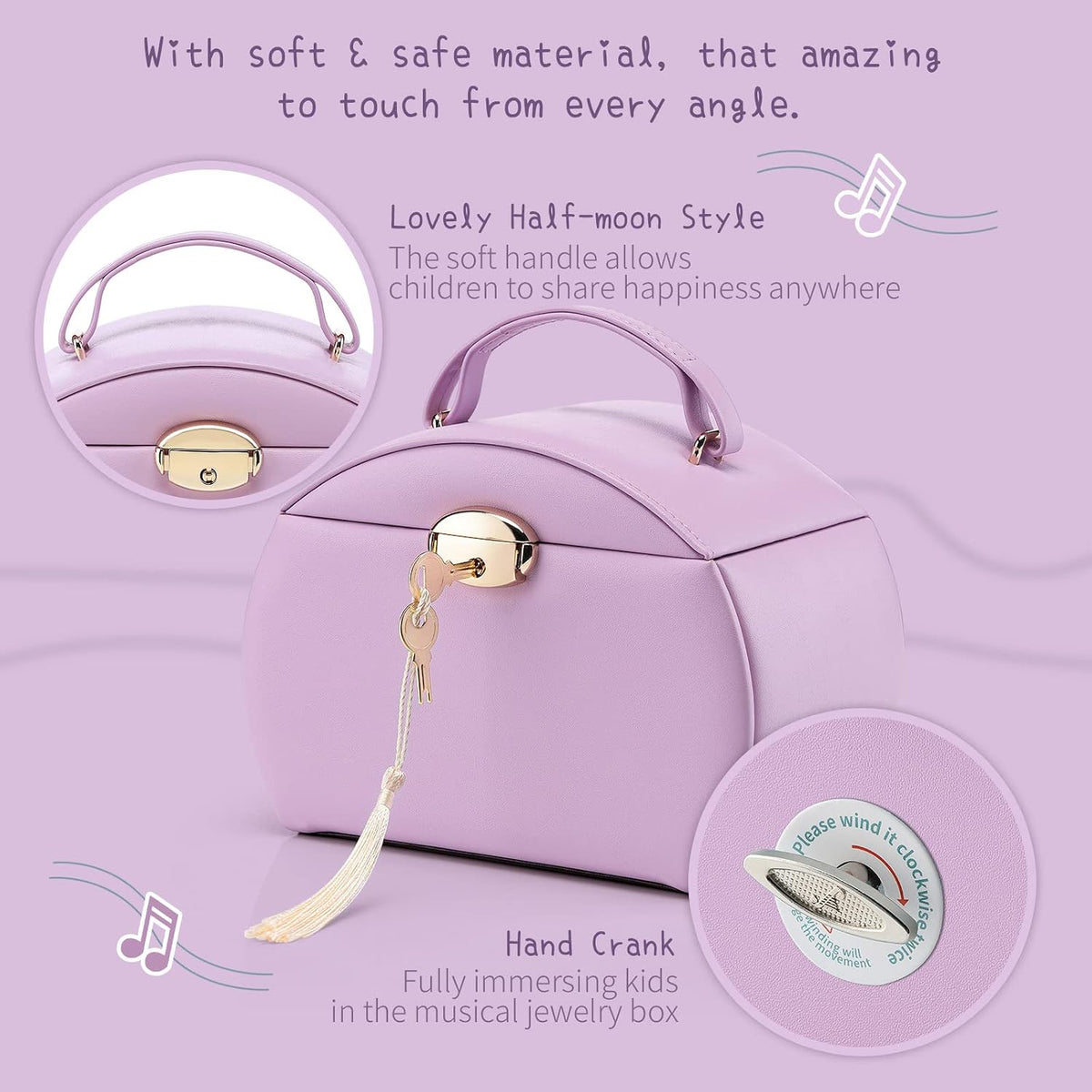 VLANDO 2 Layer Girls Musical Jewelry Box with Ballerina and Large - C.Purple - image 4