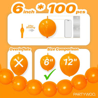 PartyWoo 100 white 6 inch linking balloons for garlands and arches - view 22