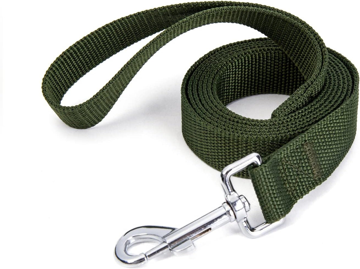 Strong Durable Nylon 10ft Long Dog Training Leash, Traction Rope - Military green / 6 Feet