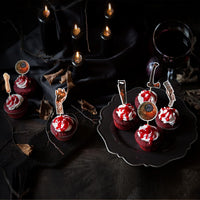 Gyufise 24Pcs Halloween Bat Cupcake Toppers Black Glitter Bat - Red - image 4