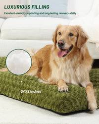 KSIIA Washable Dog Bed Medium Size Dog Crate Bed Plush Pet Mat - Green / 35.0"L x 23.0"W x 3.5"Th - image 3