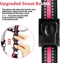 Soft Dog Head Collar, Patented Padded No Pull Training Head Halter – Essentials for Dogs - Pink / XL (Snout 12"-17.5") - image 4