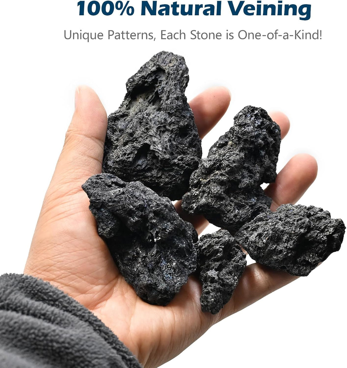 Natural Rocks Seiryu Stone 1-2.5 Inches Decorative Stones for Fairy - Lava Rock / 2lb(1-2.5Inch) - image 2
