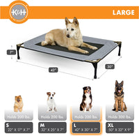 K&H Outdoor Elevated Dog Bed for Small & Medium Pets, Tan - Gray/Black Mesh / Large (Pack of 1) - image 4
