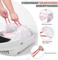 80 Count Thicken Cat Litter Box Liners for Automatic Cat Litter Box and Litter-Robot 4/3, Heavy-Duty Drawstring Kitten Litter Drawer Liners Disposable 25" x 16"