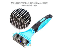 3-in 1 Dog & Cat Grooming Supplies- Self-cleaning Slicker Brush, Deshedding Rake Comb, And Finger Toothbrush For Dogs & Cats | Perfect For Pet Grooming Kit, Dematting And Dental Tool (blue)