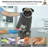 Queenmore soft cotton dog recovery sleeve for front legs with adjustable fasteners - view 4