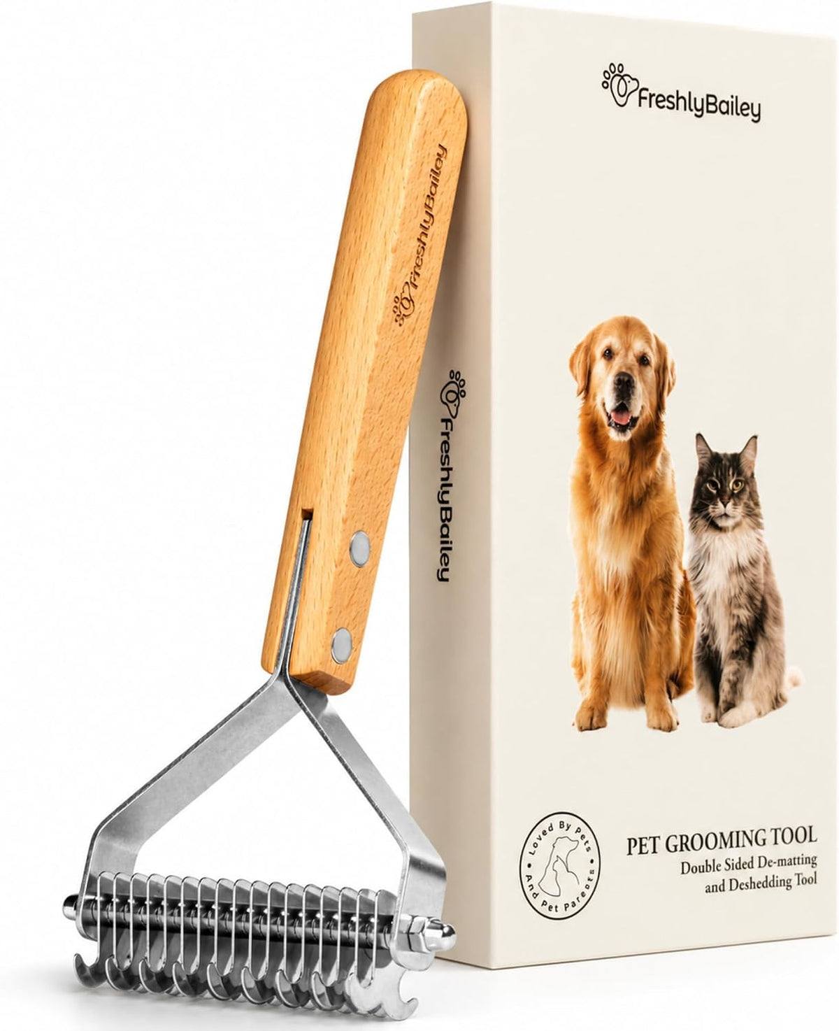 Dematting Comb for Cats and Dogs, Deshedding Undercoat Rake
