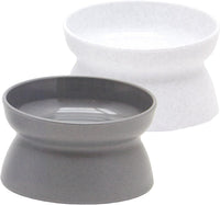 Kitty City Elevated Slow Feeder Cat Bowls - Gray/White / Large - Standard