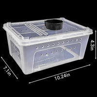kathson 2PCS Reptile Feeding Box Portable Small Snake Terrarium Habitat Mini Pet Breeding Cage Hatching Container Transparent Gecko Houses for Small Frog Tarantula Spider Scorpion (White)