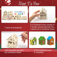 Fennoral 7 pack wooden 3D pumpkin house craft kit for kids Halloween decorating - view 19