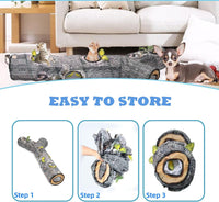 Cat Tunnel, Cat Tunnels for Indoor Cats - 59"-Cat Tunnel Toy Tree Trunk - image 4