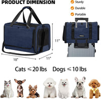 Cat Carrier for Travel, Soft-Sided, Top Loading, Privacy Curtain - Navy / 18.0"L x 11.0"W x 11.0"H - image 2
