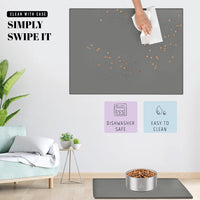 AVERYDAY 32x24 Waterproof Silicone Dog Food Mat - Grey / 18" x 10" - image 4