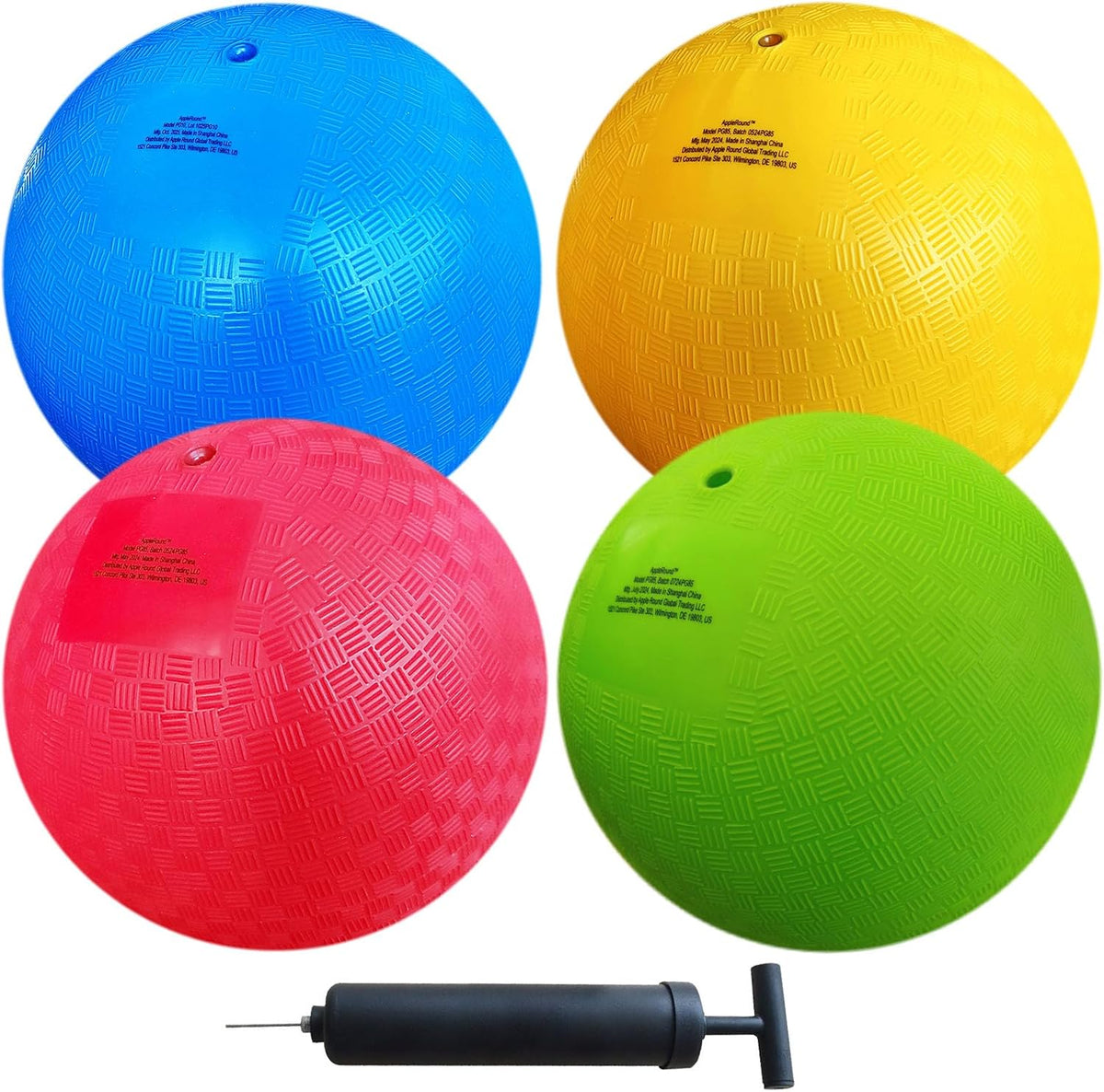 AppleRound 8.5-inch Dodgeball Playground Balls - Multicolor - Blue, Green, Red, Yellow