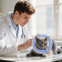 Cat Cone Collar After Surgery Soft to Stop Licking Lightweight Kitten Recovery Collar Comfortable Water Resistant Dogs Collars Adjustable Foldable Elizabethan Collars for Small Large Cats