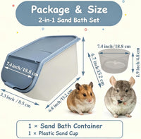 PINVNBY Chinchilla Dust Bath Hamster Litter Box Gerbil Dust Bath - blue - image 3