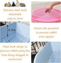 PINVNBY Large Rabbit Litter Box Bunny Corner Toilet Box Small Animal - Blue - image 4