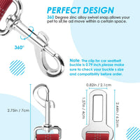 SlowTon Double Dog Seat Belt for Car with Elastic Bungee Buffer - D.Red / 2 Medium in 1 - image 4