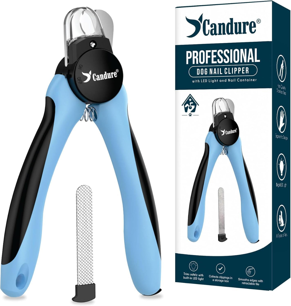 Candure Pet Nail Clippers - Sky Blue / Large to Medium pets