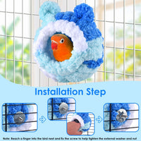 KATUMO Bird Nest, Small Sun Conure Breeding House Parrotlet Snuggle Hut Lovebird Bed for Conure - S (Blue) - image 3