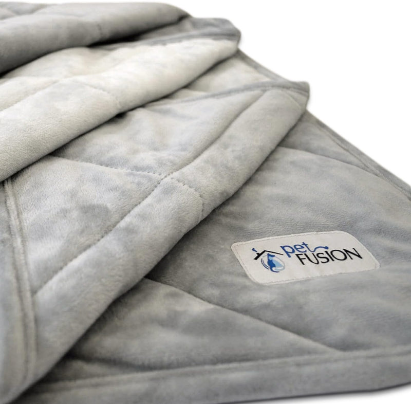 PetFusion Premium Dog and Cat Blanket, Grey or Brown – Essentials for Dogs - Quilted / Large (53 x 42") / Grey