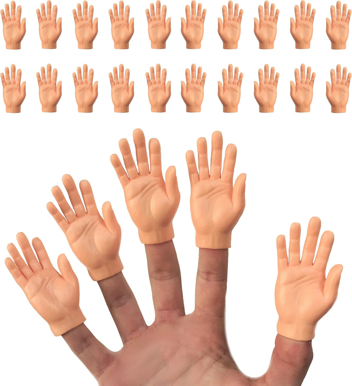 DR DINGUS Finger Hands Funny Gag Prank Gift – Fun for Kids & Family - 20 Hands (Zip Bag)