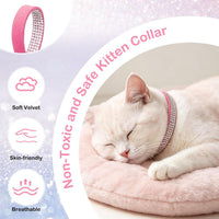 Rhinestone Cat Collar Breakaway, Bling Sparkly Diamond - Rose / 8"-12" Cats / Mini Dogs - image 2