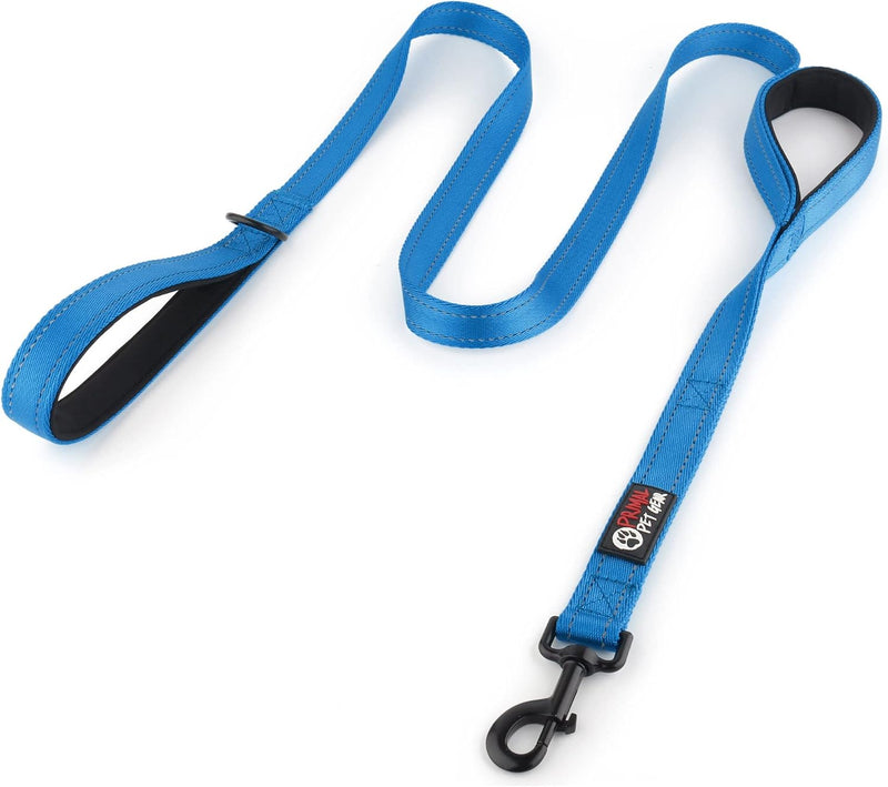 Dog Leash 6ft Long, Traffic Padded Two Handle, Heavy Duty - 6FT / Blue