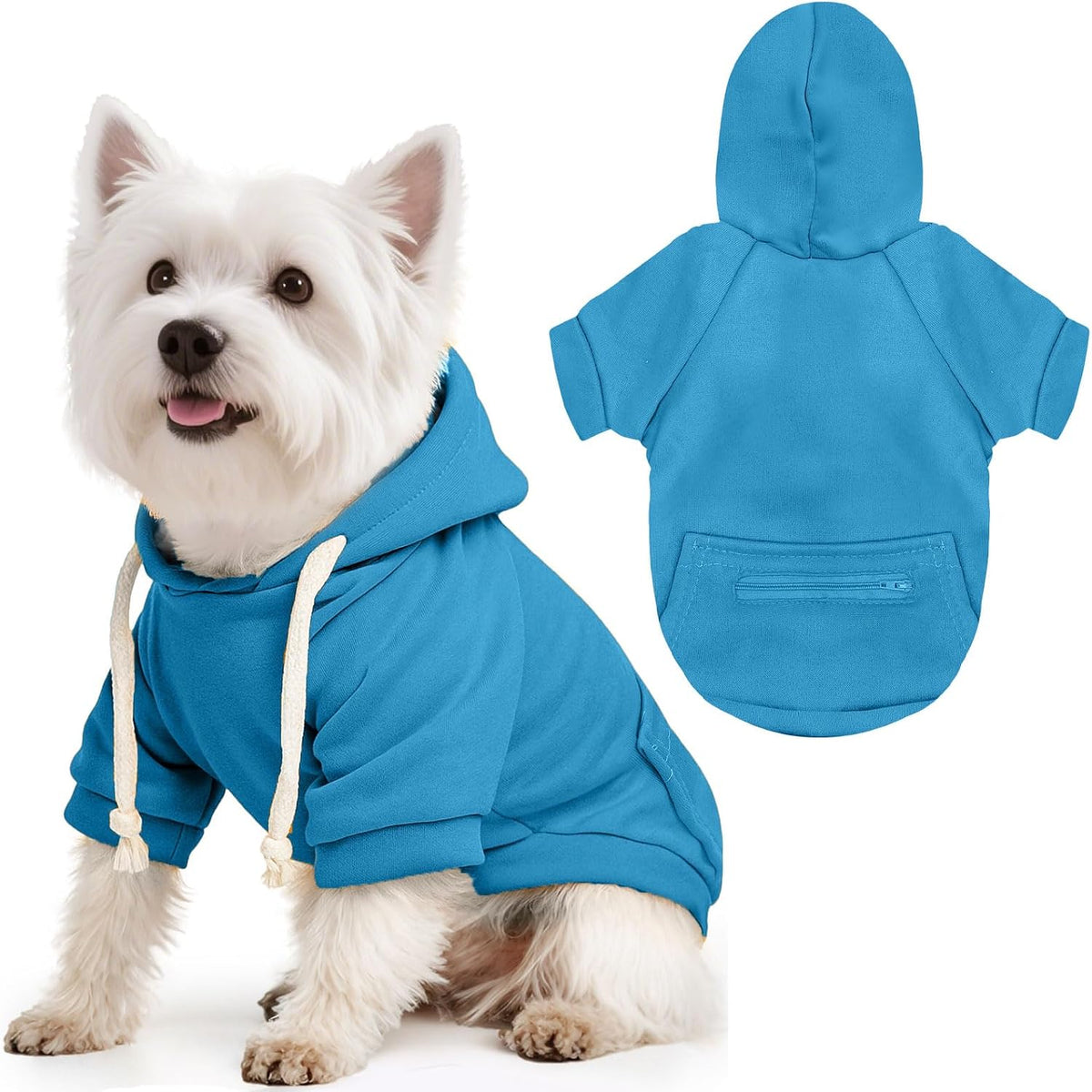 Basic Dog Hoodie Sweaters for Small Medium Large Dogs Cats Puppy - Blue / 3XL(Suggest 23-35 lbs)