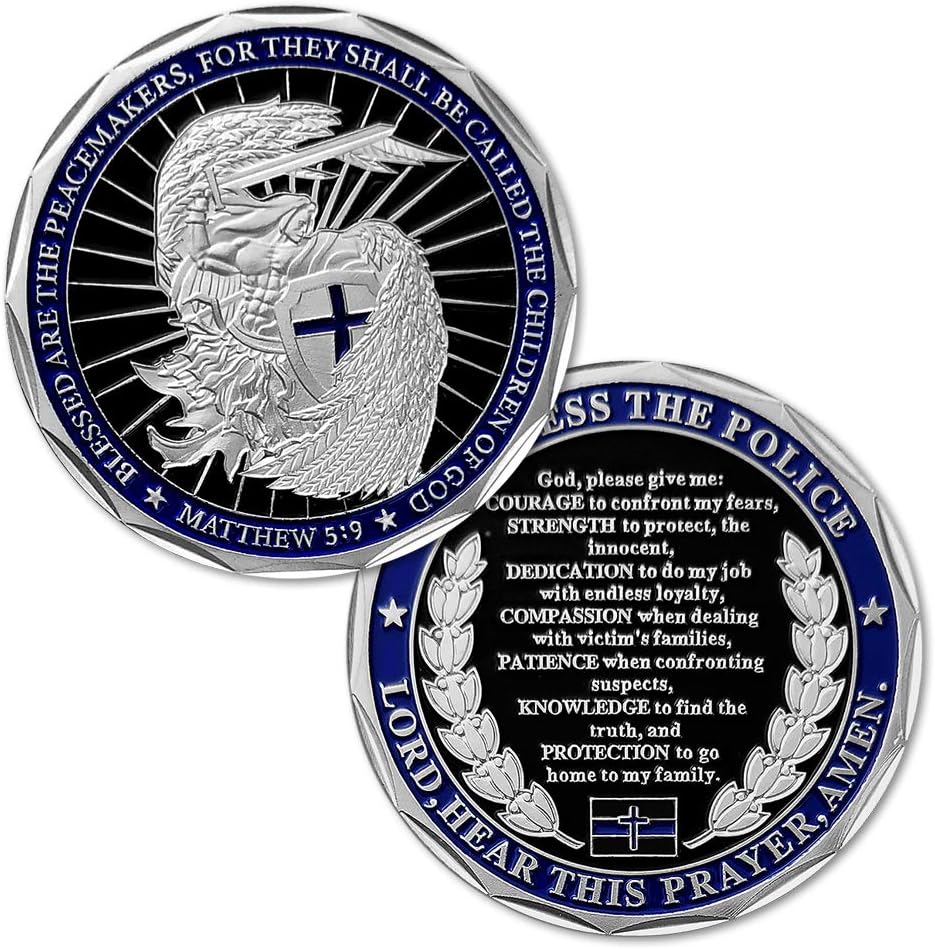 Saint Michael Law Enforcement Challenge Coin God Bless The Police