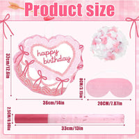 Feifeiya pink bow piñata with pink and white bat, eye masks and confetti - view 10