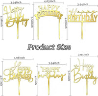 Gold Birthday Cake Topper - Gold - image 2
