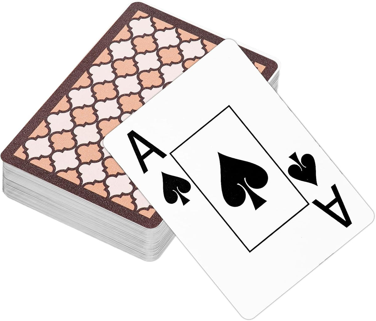 Teskyer Waterproof Plastic Playing Cards, 2 Decks, Large Index – Fun for Kids & Family - 1 Pack - OR (Large Index)