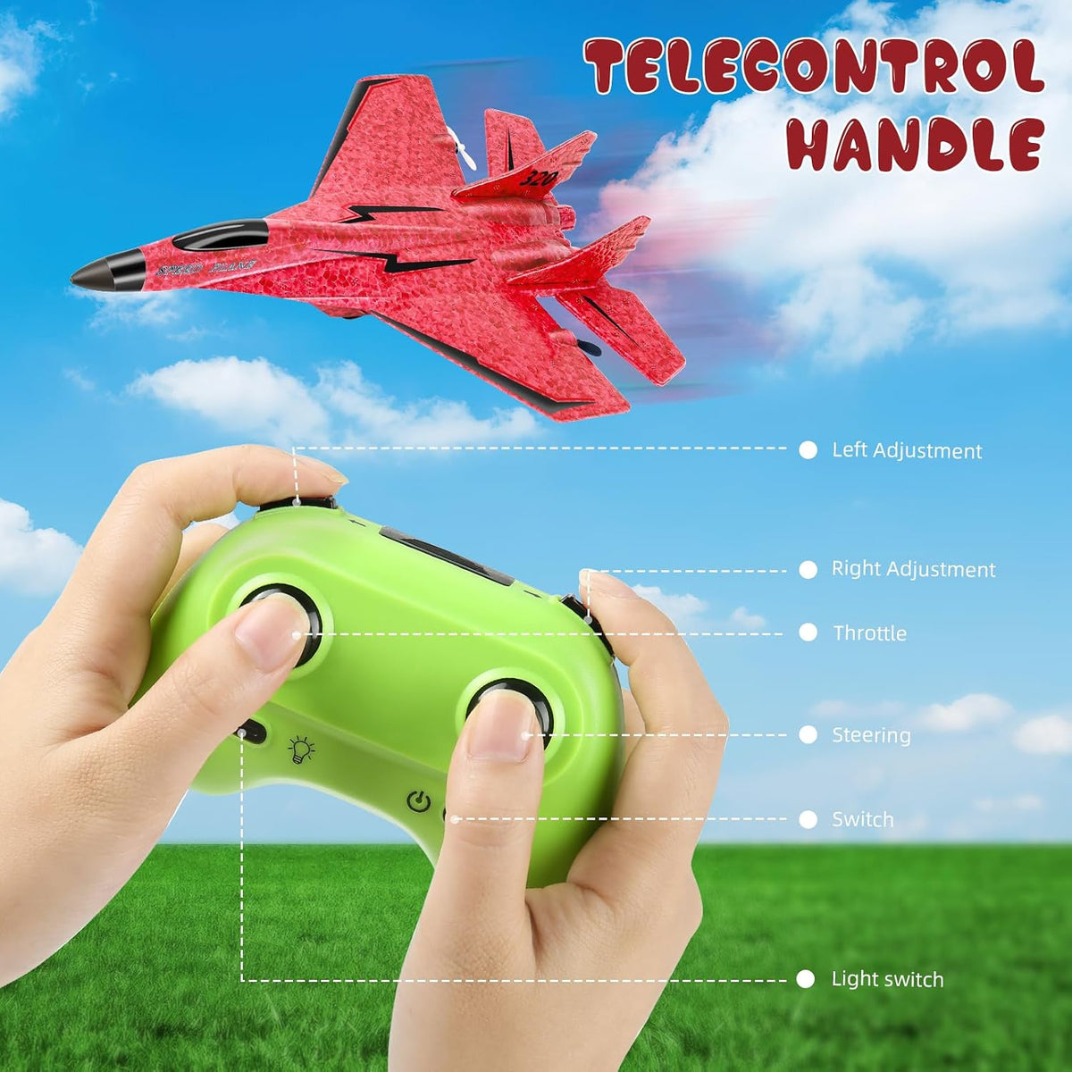 Kimmol RC plane remote control airplane toy, Su-35 model in EPP foam with LED lights - view 4