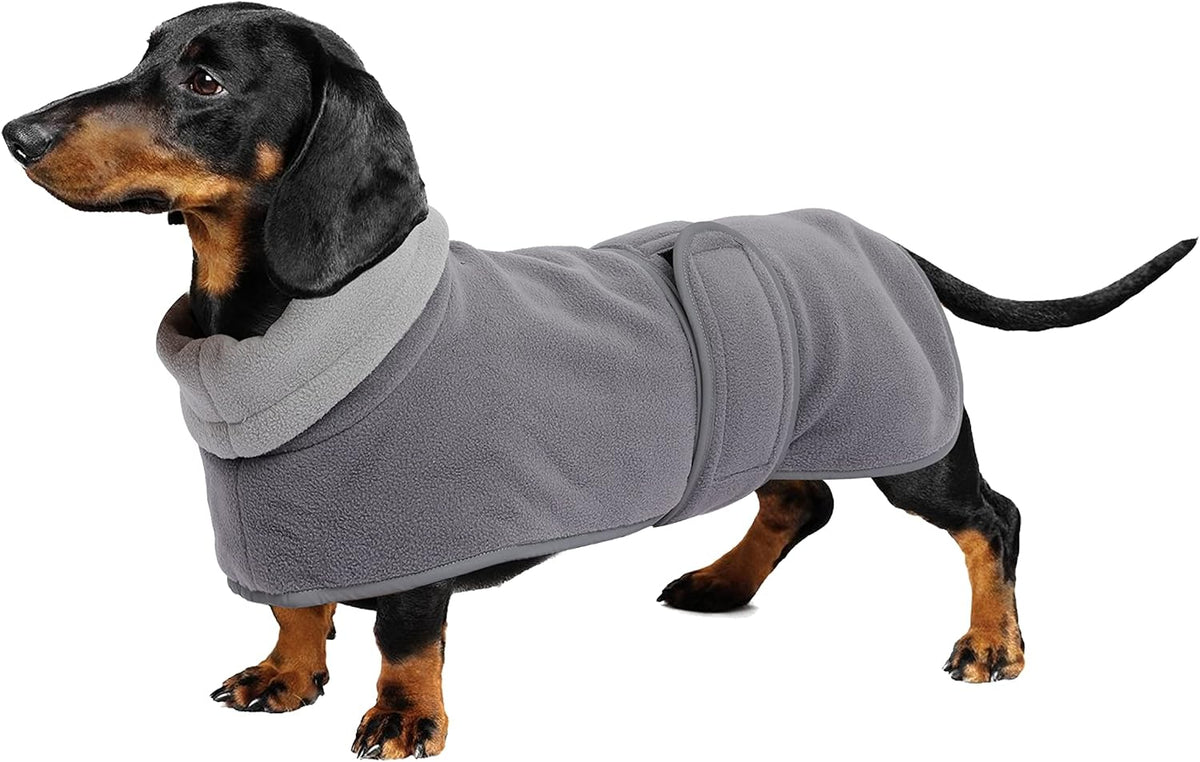 Dachshund Sweaters, Dachshund Coat Perfect Dog Winter Coat with Padded Fleece Lining - Small / Gray