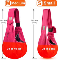 Tomkas Dog Sling Carrier for Small Dogs Puppy Carrier for Small Dogs (Rose red, for Pets Weight 2-7 lbs)