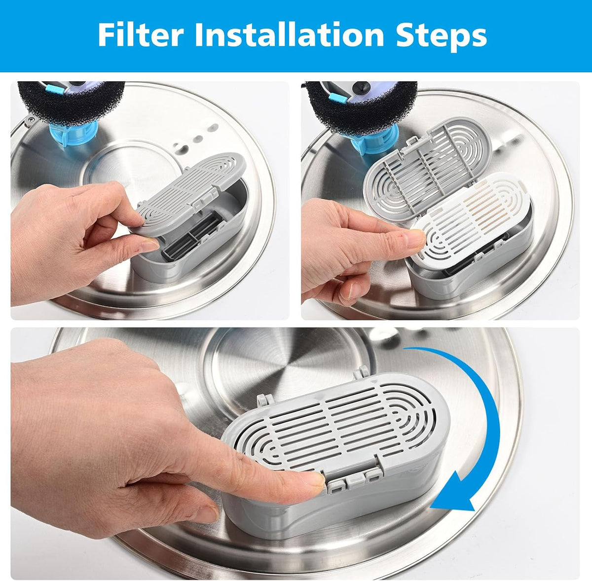 Cat Water Fountain Filter Replacement for Stainless Steel Pet Fountain – Essentials for Cats - 6+6 Pack - image 3
