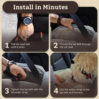 Snoozer Lookout I Car Seat - Dog Car Seats for Small Dogs, Puppy Booster Bed for Small Sized Pets up to 18 Lbs, Elevated, Washable - Size S, Black Quilted