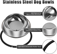 Serentive 3 Pcs Metal Dog Bowls for Small Dogs - 20 oz / Classic - image 4