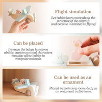 Ibwaae wooden airplane toy for toddlers, beech wood push along plane - view 4