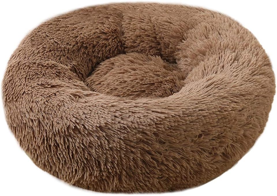 Cat Bed for Indoor Cats, Mini Plush Self Warming Kitten Bed - Large 28'' / Coffee