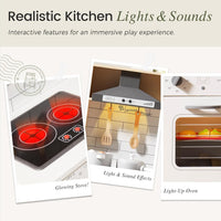 Tiny Land Play Kitchen for Kids, Real Lights - White - image 3