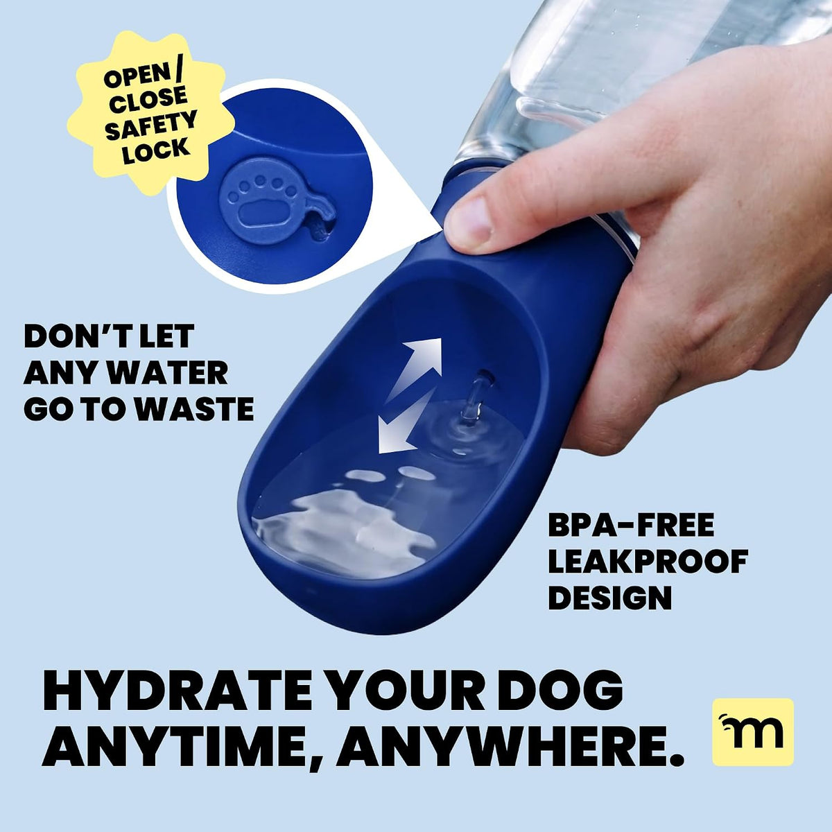 MalsiPree Dog Water Bottle Dispenser, Leak-Proof - Navy Blue / 12oz - Standard - image 2