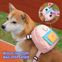 Dog Backpack Harness with Leash - Small / Pink - image 4