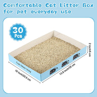 Amyhill 30 Pack Disposable Cat Litter Box Paper Pet Trays - Blue - image 2