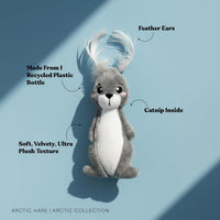 Premium Plush Cat Toy, Whale Cat Toy, Eco Friendly, Catnip - Artie the Arctic Hare - image 2