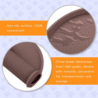 100% Waterproof 0.5" Raised Edge BPA Free Silicone Dog Food Mat - 19x12x0.5 Inch / Brown - image 3
